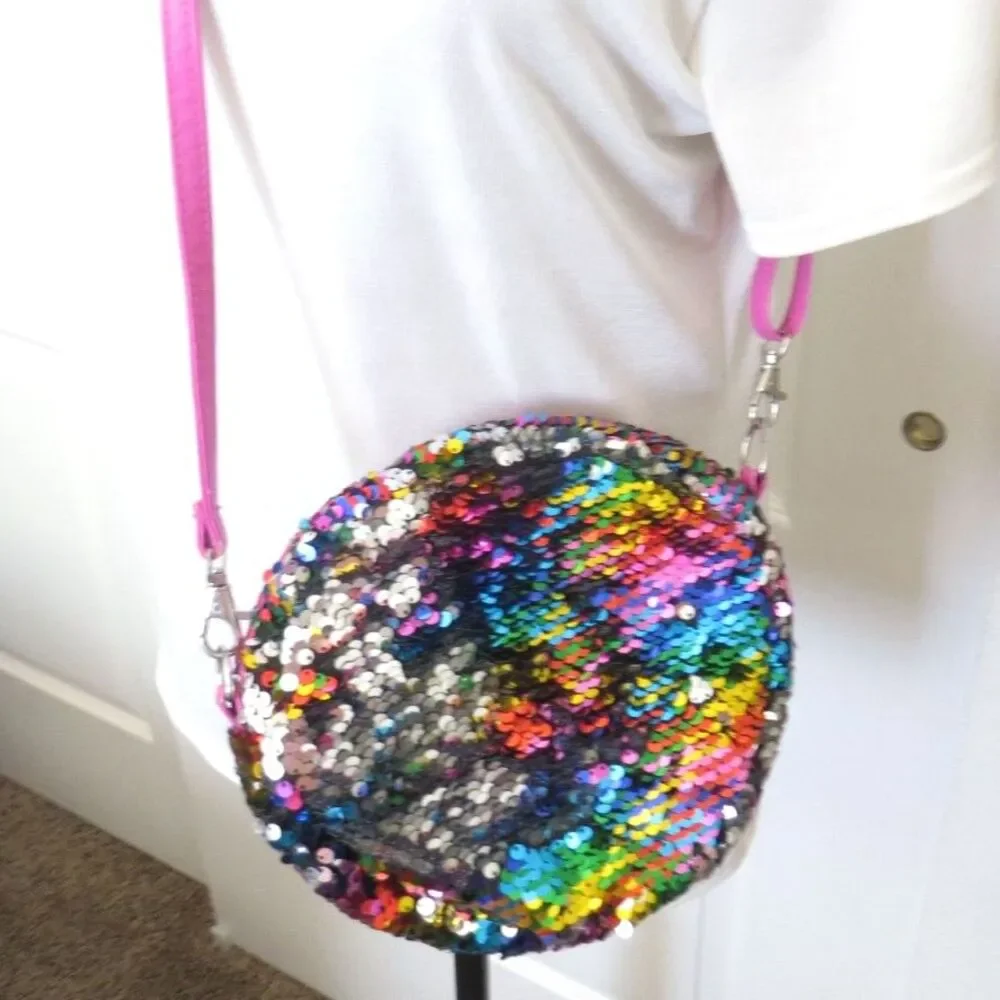 TY Owen Owl Flippy Sequin Purse Crossbody/Shoulder Kawaii EUC